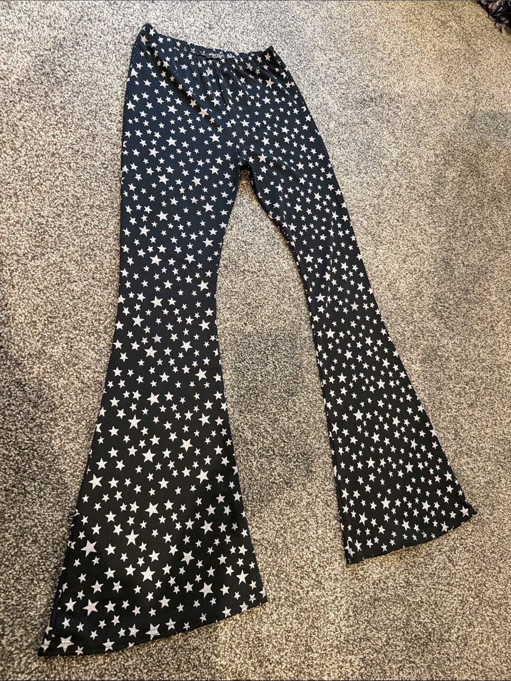 Nasty Gal Black Star-Print Flare Jeans